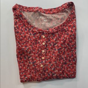 Red Floral Knit Top